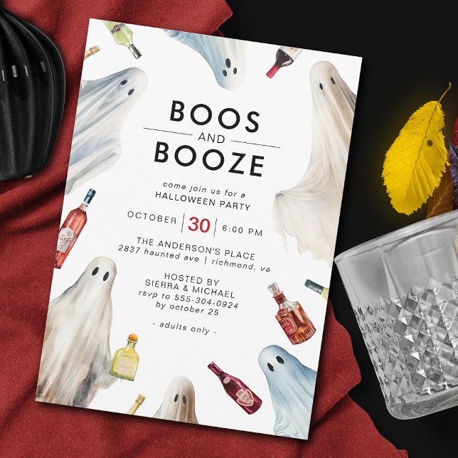 Invitation Boos fantômes et boze | Fun Adult Halloween Party (Créateur téléchargé)