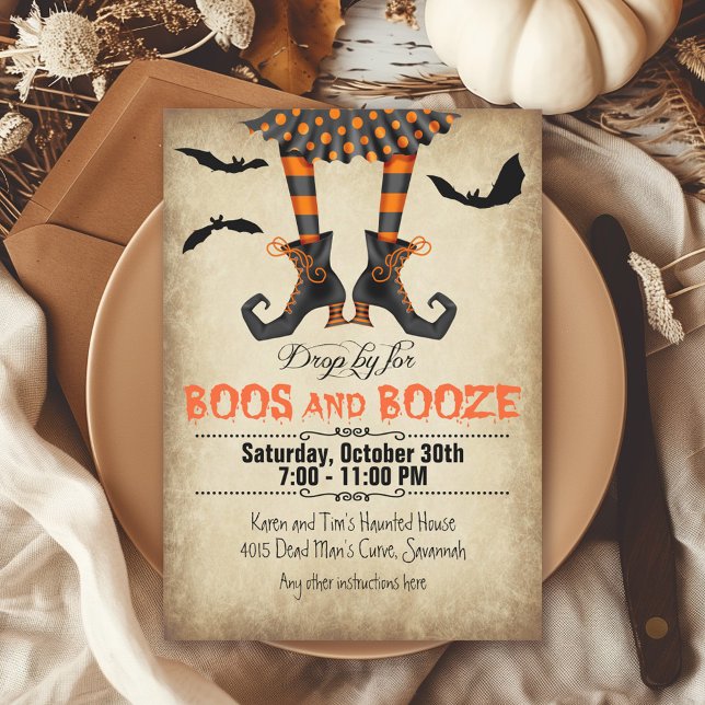 Invitation Boos Whimsical et Booze Halloween Party (Available in both printed and instant download digital formats!)