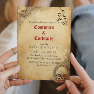 Invitation Boose And Booze I Skull Halloween Party