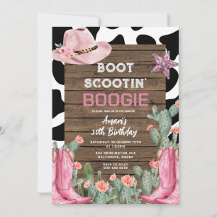 Invitation Boot Scootin' Boogie Cowgirl 30e anniversaire