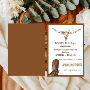 Invitation Boots & Bling Boho Western Cowboy douche nuptiale