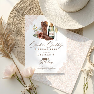 Invitation Boots & Bubbly Chic Cowgirl Wild Western Anniversa