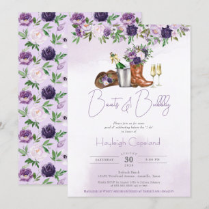 Invitation Boots Bubbly Rustic Country Fête des mariées occid