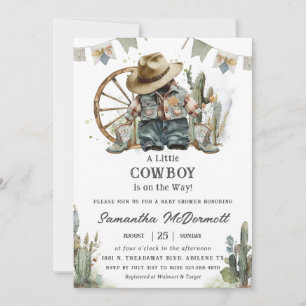 Invitation Boots Casquettes occidentaux de Cowboy Baby shower