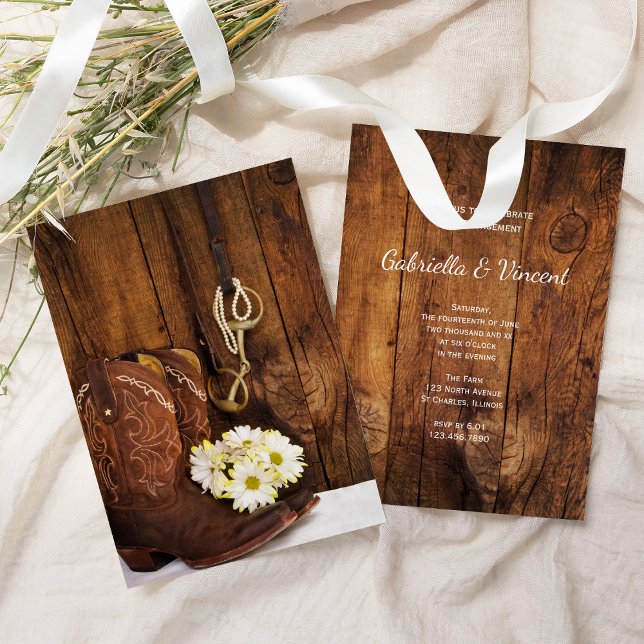 Invitation Boots Cowboy Daisers Horse Bit Engagement Party (Créateur téléchargé)