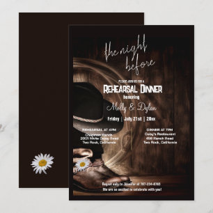 Invitation Boots de campagne, Casquette & Dîner de répétition