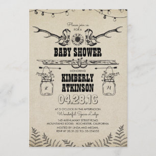 Invitation Boots de Cowboy Rustic Country Baby shower
