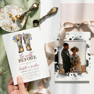 Invitation Boots de fleurs occidentales Dîner de répétition r