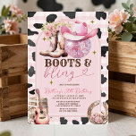 Invitation Boots et Bling Skin Cowgirl Occidentale Anniversai<br><div class="desc">en vichy Cowgirl Boot Floral Western Invitation. Rustique 21e,  30e ou 40e anniversaire de la cow-girl occidentale.</div>