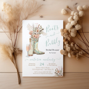 Invitation Boots et Bubbly Western Cowgirl Fête des mariées