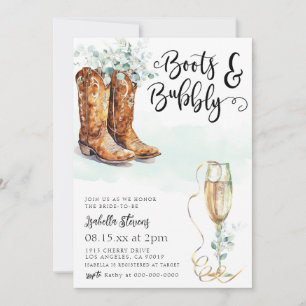 Invitation Boots & Fête des mariées Bubbly