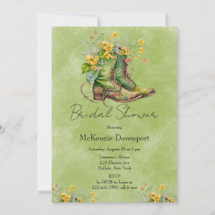 Invitation Boots Fleur sauvage Green Fête des mariées