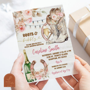 Invitation Boots floraux de l'Ouest Boho et Fête des mariées