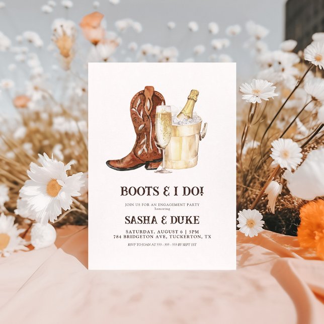 Invitation Boots & I Do Rustic Western Engagement Party (Créateur téléchargé)