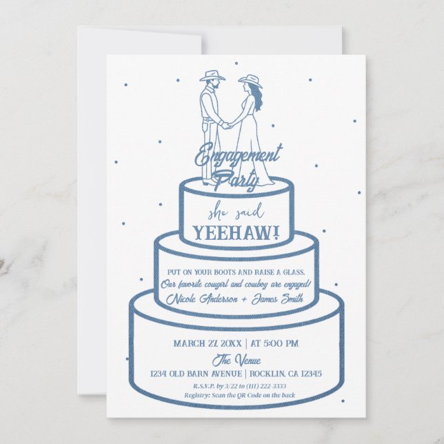 Invitation Boots Love & Buttercream Denim Mariage Occidental  (Devant)