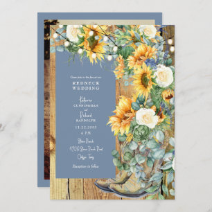 Invitation Boots Mariage cou rouge Boots chaîne Périwinkle