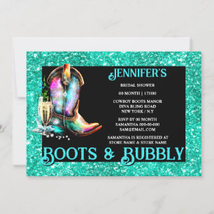 Invitation Boots mouillés   cowgirl boot vin chimmer turquois