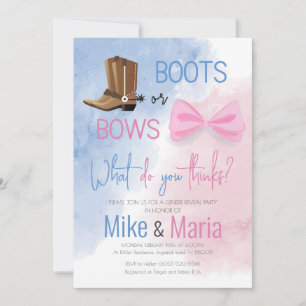 Invitation Boots ou Bows genre révéler l'invitation