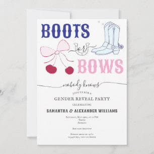 Invitation Boots ou Bows Pays Baby shower de révélation de ge