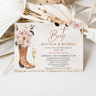 Invitation Boots rousses Brunch Fête des mariées Bubbly
