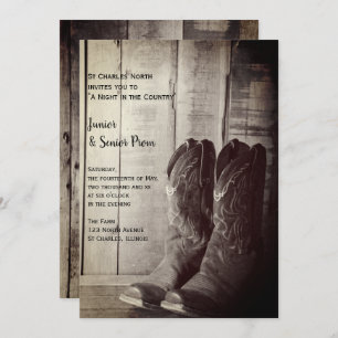 Invitation Boots rustiques Country Junior / Senior Prom