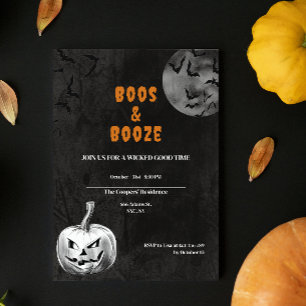 Invitation Booze Éffrayant Adulte Halloween Party