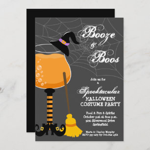 Invitation Booze et Boos Verre Halloween