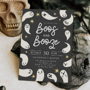 Invitation Booze Ghosts Halloween