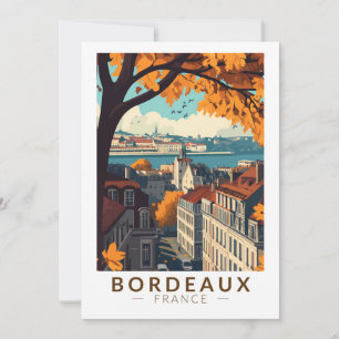 Invitation Bordeaux France Travel Art Vintage