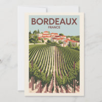 Bordeaux France Vignoble Voyage Art Vintage