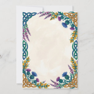 Invitation Bordure Celtique Bleue avec Texte Perso