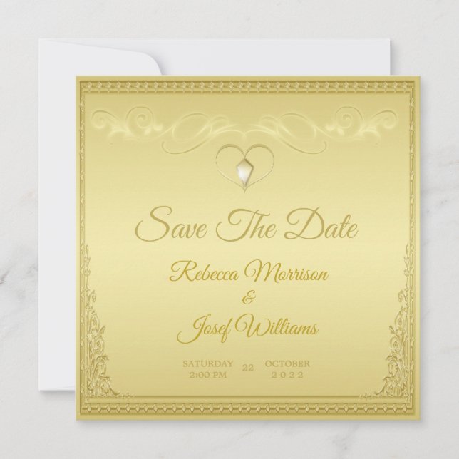 Invitation Bordure d'angle élégante or orné (Devant)