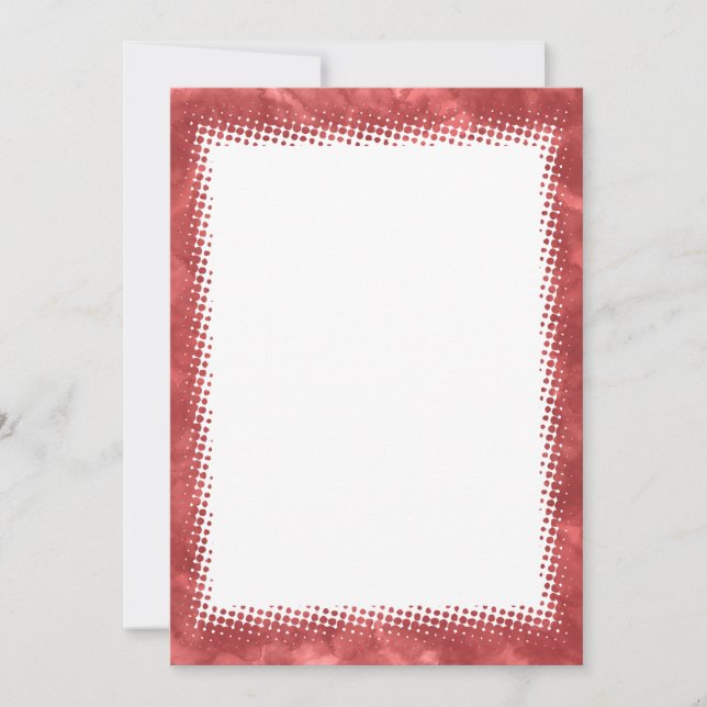Invitation Bordure d'aquarelle rouge Noël Blanc Texte personn (Devant)
