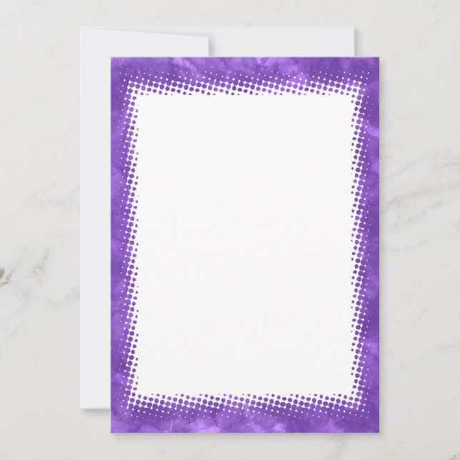 Invitation Bordure d'aquarelle violet vide Texte personnalisé (Devant)