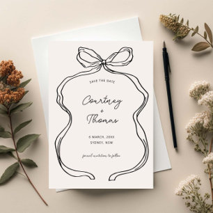 Invitation Bordure de ruban blanc dessiné à la main Enregistr