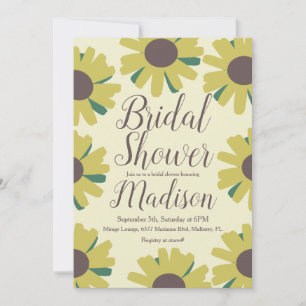 Invitation Bordure de tournesol simple pour Baby Shower de ma