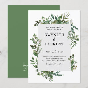 Invitation Bordure de verdure élégante Mariage