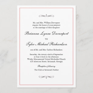 Invitation Bordure de vidage Mariage simple classique