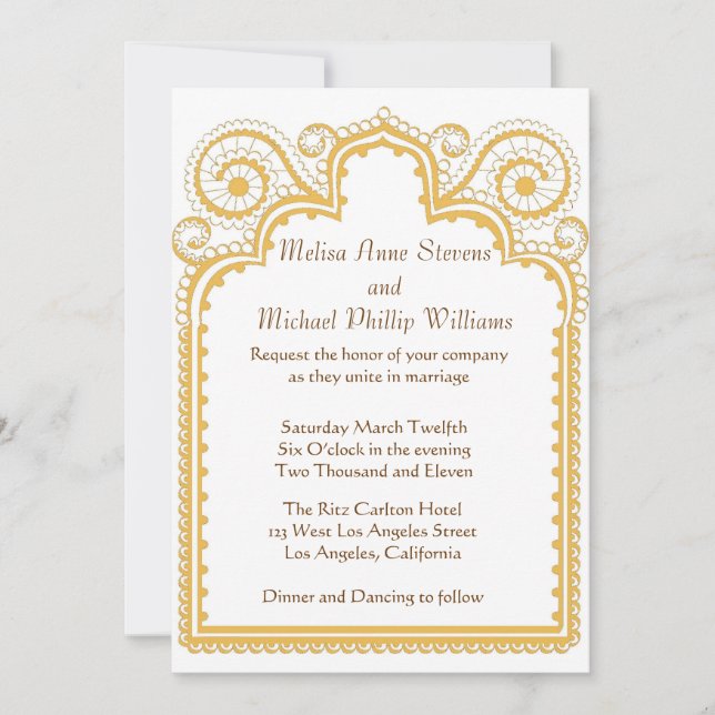 Invitation Bordure dorée (Devant)