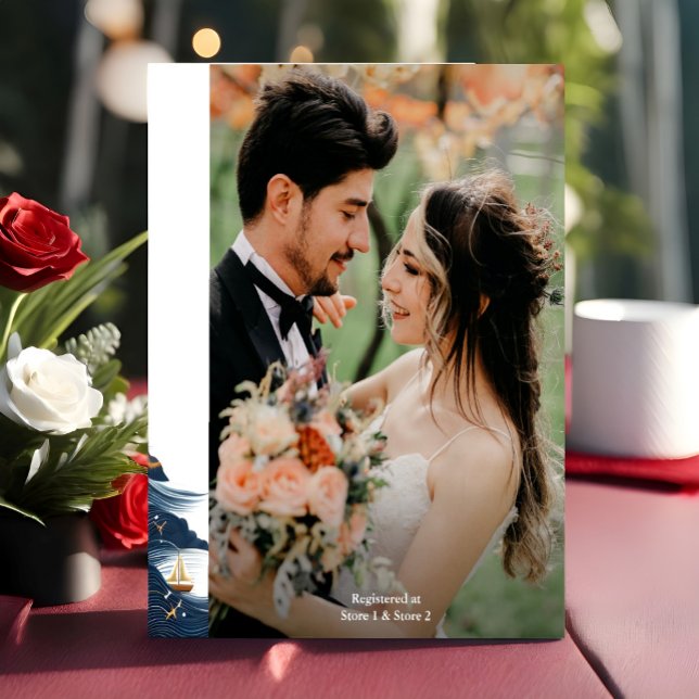 Invitation Bordure du bateau de noeud Fête des mariées photo  (Créateur téléchargé)