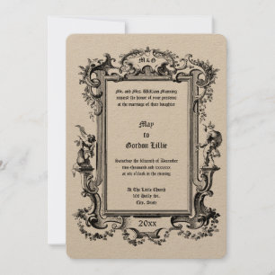 Invitation Bordure du cadre de fruits de rococo baroque Cheru