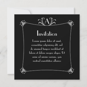 Invitation Bordure Elégante Personnalisable Avec Monogramme