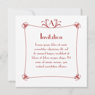 Invitation Bordure Elégante Personnalisable Avec Monogramme