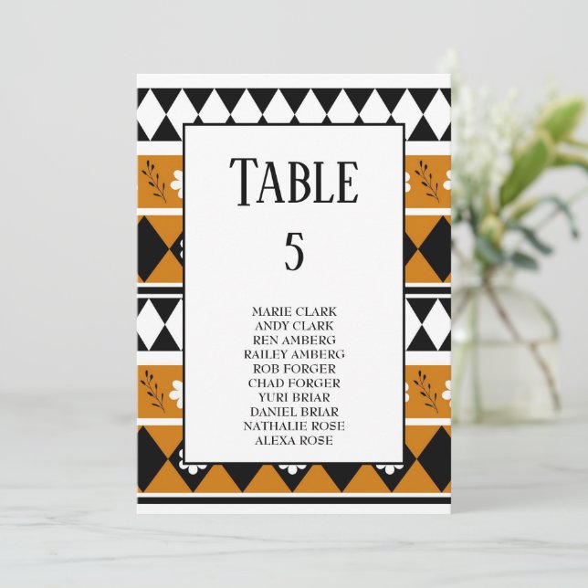Invitation Bordure Fleur Diamant Boho Motif Floral (Debout devant)