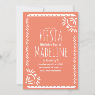 Invitation Bordure florale de fiesta d'anniversaire mexicaine