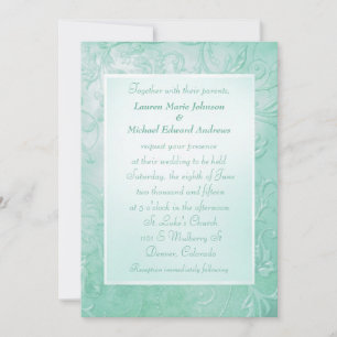Invitation Bordure florale verte de la Mint