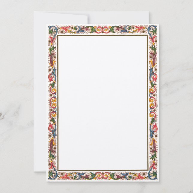 Invitation Bordure italienne antique pour mariage 5 x 7 (Devant)