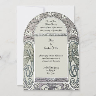 Invitation Bordure Multi Florale Art Nouveau par Alphonse Muc