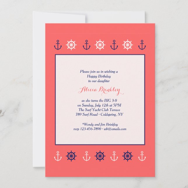 Invitation Bordure Naution (Devant)