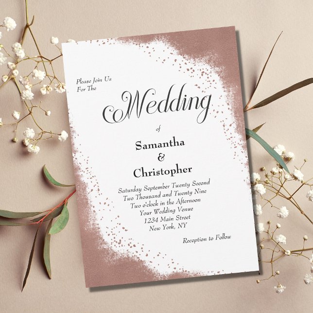 Invitation Bordure Rose Gold Glam Bling Moderne Élégant Maria (Créateur téléchargé)